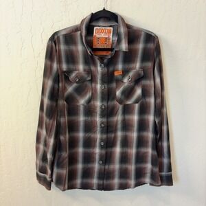 Dixxon Flannel Company Guerrero Brown‎ Black Plaid Bamboo Blend Shirt Women's L